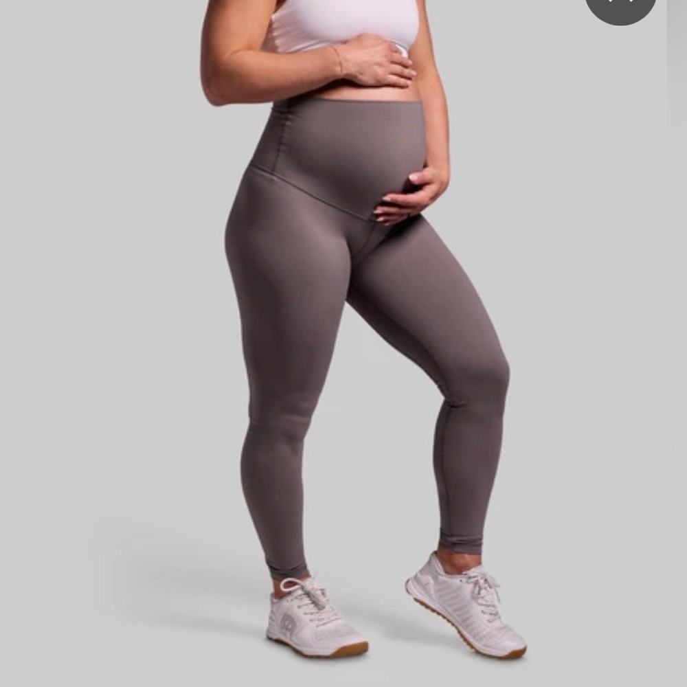 Women's High-Waist Maternity Leggings - Taupe